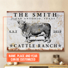 Joycorners Personalized Hereford Cattle Ranch Canvas