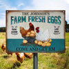 Personalized Chicken Farm Raised Laid Daily Turquoise Customized Classic Metal Signs