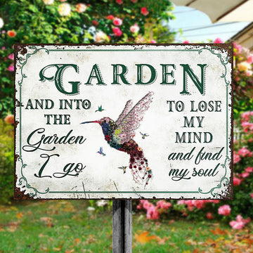 Personalized Garden Floral Art Find My Soul Custom Classic Metal Signs