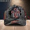 Joycorners Personalized Name American Flag And Cross Trucker Classic Cap 2023