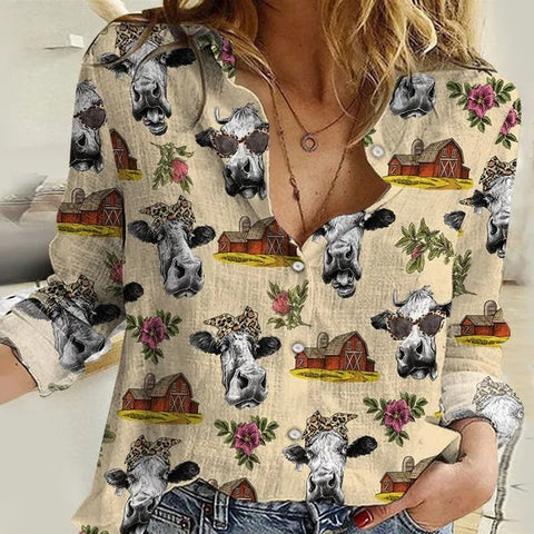 Joycorners Cow House Casual Shirt