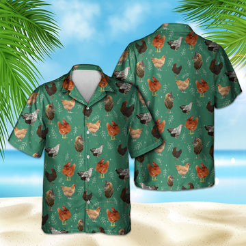 Joycorners Chicken Pattern Hawaiian shirt