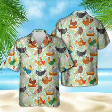 Joycorners Chicken Pattern Hawaiian Shirt