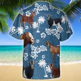 Joycorners NUBIAN GOAT Blue Tribal All Over Printed 3D Hawaiian Shirt