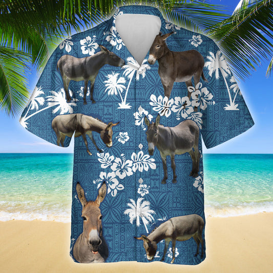 Joycorners MULE Blue Tribal All Over Printed 3D Hawaiian Shirt