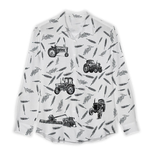 Joycorners Tractor Pattern Casual Shirt