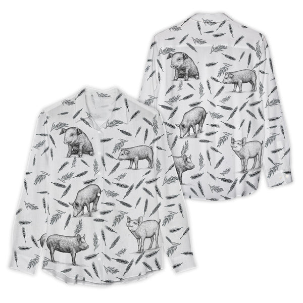 Joycorners Pig Pattern Casual Shirt