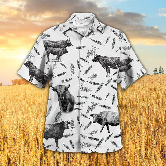 Joycorners CHAROLAIS PATTERN All Printed 3D Hawaiian Shirt