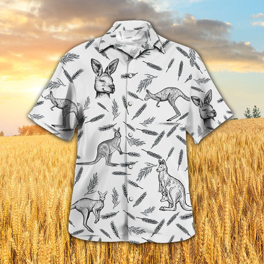 Joycorners KANGAROO PATTERN All Printed 3D Hawaiian Shirt