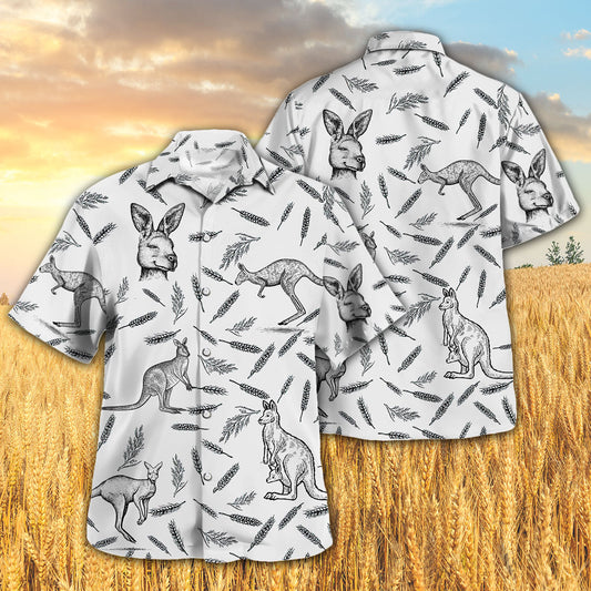 Joycorners KANGAROO PATTERN All Printed 3D Hawaiian Shirt