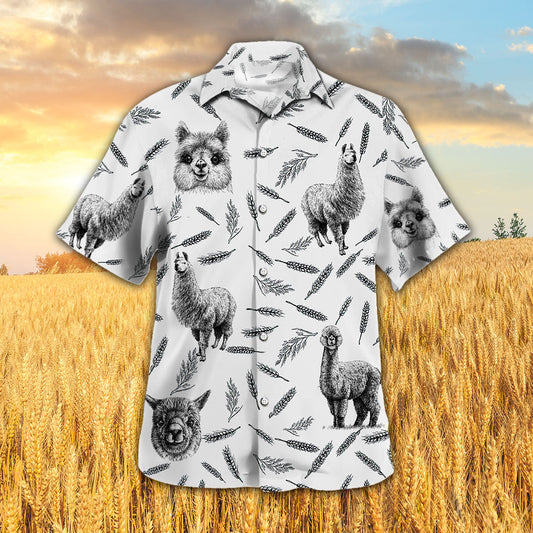 Joycorners LLAMA PATTERN All Printed 3D Hawaiian Shirt