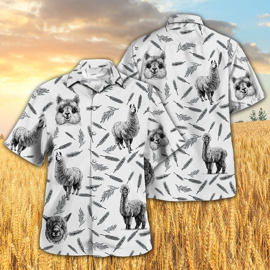 Joycorners LLAMA PATTERN All Printed 3D Hawaiian Shirt