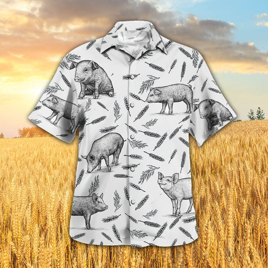 Joycorners PIG PATTERN All Printed 3D Hawaiian Shirt