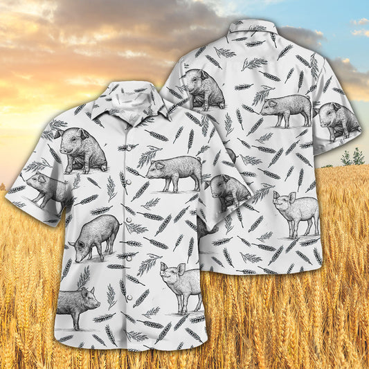 Joycorners PIG PATTERN All Printed 3D Hawaiian Shirt