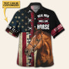 JoyCorners Custom Text Horse With United States Flag Independence Day Hawaiian Shirt