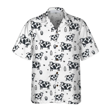 Joycorners FUNNY COW PATTERN All Printed 3D Hawaiian Shirt