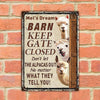 Personalized Alpaca Barn Keep Gate Closed Customized Classic Metal Signs