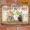 Personalized Chicken Metal Signs Fluffy Butt Hut Silkies Chicken Customized Classic Metal Signs