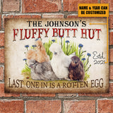 Personalized Chicken Metal Signs Fluffy Butt Hut Silkies Chicken Customized Classic Metal Signs