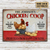 Personalized Chicken Fresh Eggs Free Range Customized Classic Metal Signs