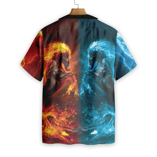 Joycorners WATER AND FIRE HORSE All Printed 3D Hawaiian Shirt