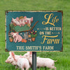 Farmhouse Green Life Is Better On The Farm Custom Classic Metal Signs