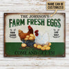 Personalized Chicken Farm Fresh Eggs Green Customized Classic Metal Signs