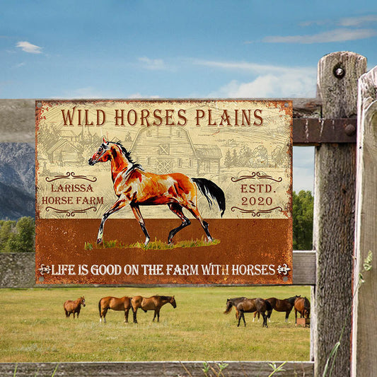 Personalized Horse Metal Sign Customized Classic Metal Signs