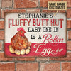 Personalized Chicken Fluffy Butt Hut Pink Customized Classic Metal Signs