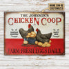 Personalized Chicken Fresh Eggs Daily Plymouth Rock Customized Classic Metal Signs