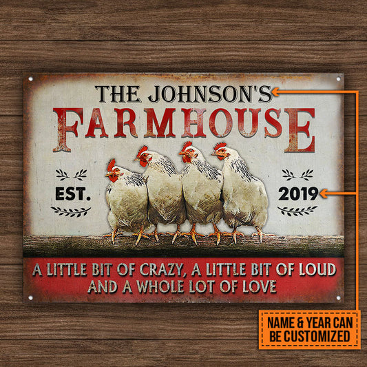 Joycorners Customized Name Chicken Farmhouse A Little Bit Loud All Printed 3D Metal Sign