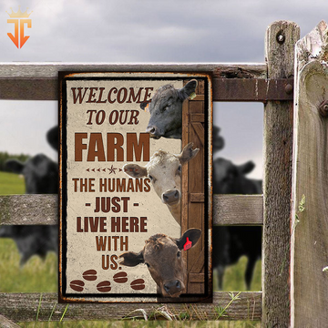 Joycorners Personalized Name Murray Greys Cattle Welcome to our farm All Printed 3D Metal Sign