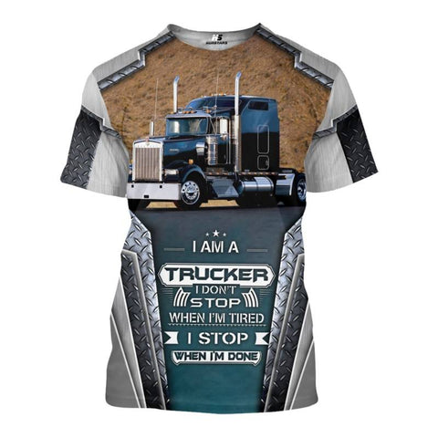 TRUCKER - 3D Black Truck 04 All Over Printed Shirt