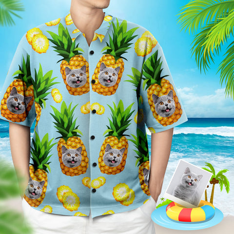 Joycorners Custom Photo Pineapples 2 All Over Printed 3D Hawaiian Shirt