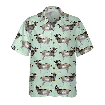 Joycorners WATERCOLOR GOAT PATTERN All Printed 3D Hawaiian Shirt