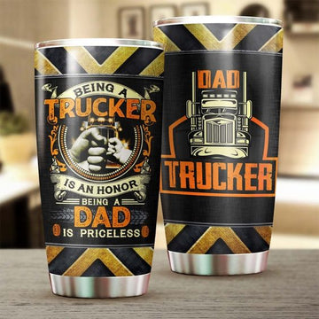 Joycorners Personalized Name Trucker Dad Being A Dad Tumbler