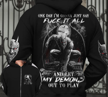 Joycorners Demon In Thunder Raining Night Let My Demons Out To Play All Over Printed 3D Shirts