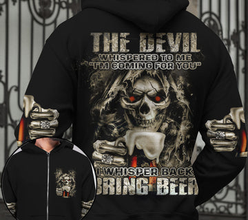 Joycorners The Devil Whispered To Me Bring Beer All Over Printed 3D Shirts