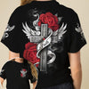 Joycorners Cross Rose Dark All Over Printed 3D Shirts