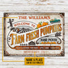 Welcome To Farm Fresh Pumpkins Custom Classic Metal Signs, Personalized Pumpkin Sign, Fall Decor, Farmhouse Sign