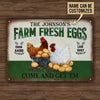 Personalized Chicken Farm Fresh Eggs Green Customized Classic Metal Signs