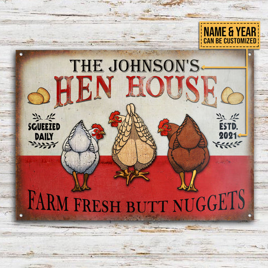 Personalized Chicken Hen House Nuggets Customized Classic Metal Signs