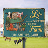 Farmhouse Green Life Is Better On The Farm Custom Classic Metal Signs