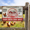 Personalized Chicken Coop Farm Fresh Eggs Customized Classic Metal Signs