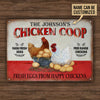 Personalized Chicken Fresh Eggs Free Range Customized Classic Metal Signs