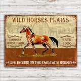 Personalized Horse Metal Sign Customized Classic Metal Signs