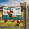 Personalized Chicken Fresh Eggs Daily Turquoise Customized Classic Metal Signs