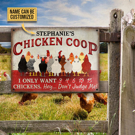 Joycorners Customized Name Chicken Coop I Only Want Chickens All Printed 3D Metal Sign