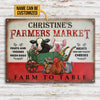 Personalized Farmers Market Farm To Table Customized Classic Metal Signs