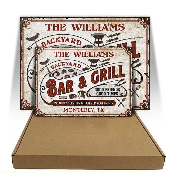 Personalized Grilling Proudly Serving You Bring Customized Classic Metal Signs
